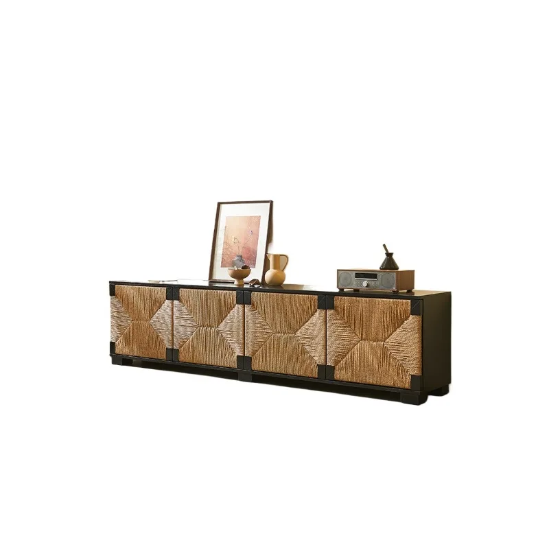 Medieval wabi-sandy wind solid wood dining side cabinet, hand-woven rattan TV cabinet, entrance cabinet, Nordic style simple
Medieval wabi-sandy wind solid wood dining side cabinet, hand-woven rattan TV cabinet, entrance cabinet, Nordic style simple
