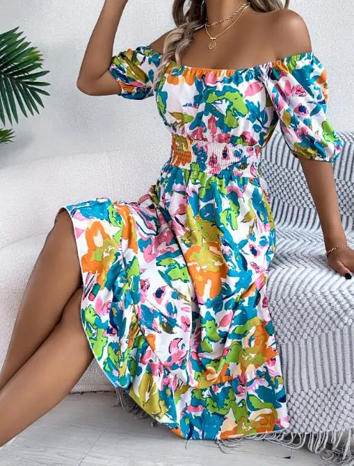 Woman High Waist Fashion Dresses 2025 Summer Casual Flower Square Collar Short Sleeve A-Line Dress for Women's Wear
Woman High Waist Fashion Dresses 2025 Summer Casual Flower Square Collar Short Sleeve A-Line Dress for Women's Wear