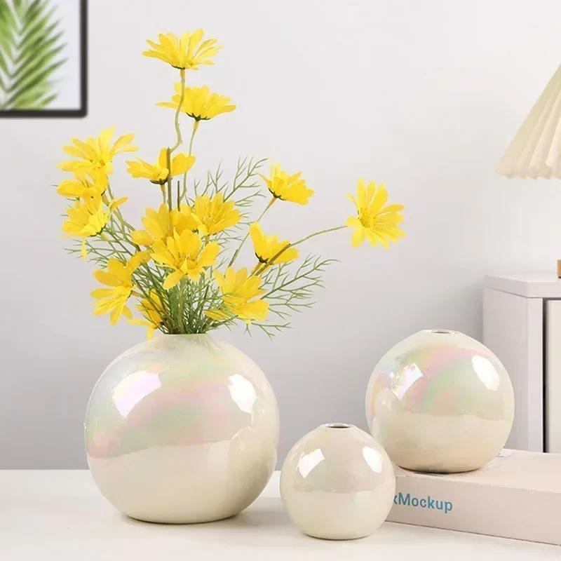 Pearl Colored Ceramic Ball Vase Home Decoration Ornaments Flower Pot Modern Art Living Room Porch Table Decor Accessories Office
Pearl Colored Ceramic Ball Vase Home Decoration Ornaments Flower Pot Modern Art Living Room Porch Table Decor Accessories Office