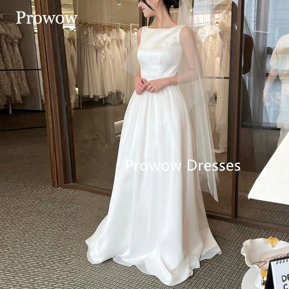 Prowow Simple A Line Sleeveless Wedding Dresses Korea Photoshoot Pleats Floor Length Bridal Gowns Boat Neck Corset Customized
Prowow Simple A Line Sleeveless Wedding Dresses Korea Photoshoot Pleats Floor Length Bridal Gowns Boat Neck Corset Customized