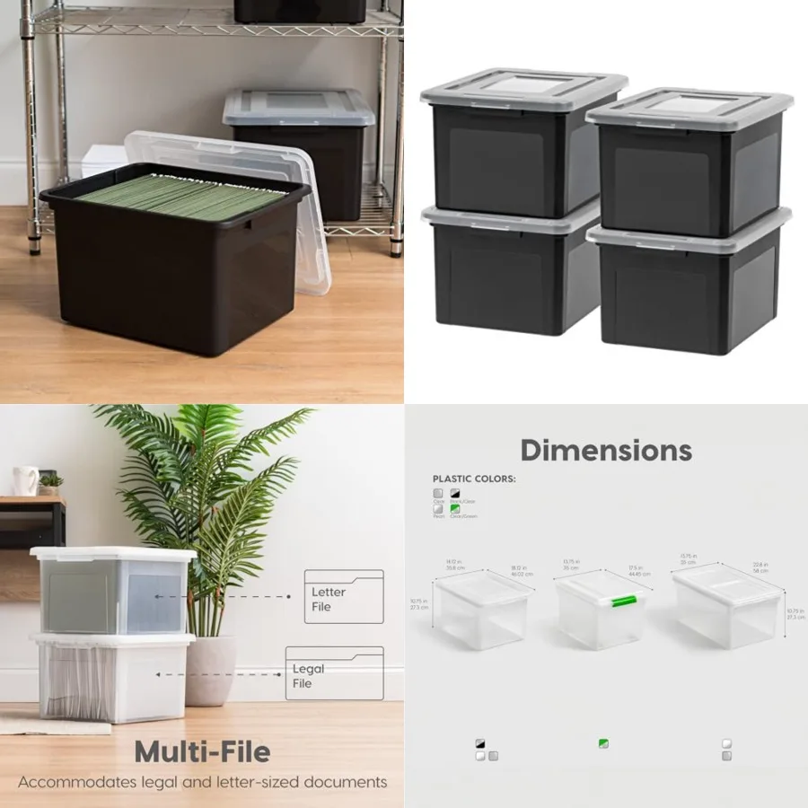 File Box, Plastic File Organizer with Lids for Letter/Legal File, Portable Document Box For Moving, Storage Bin with Durable an
File Box, Plastic File Organizer with Lids for Letter/Legal File, Portable Document Box For Moving, Storage Bin with Durable an