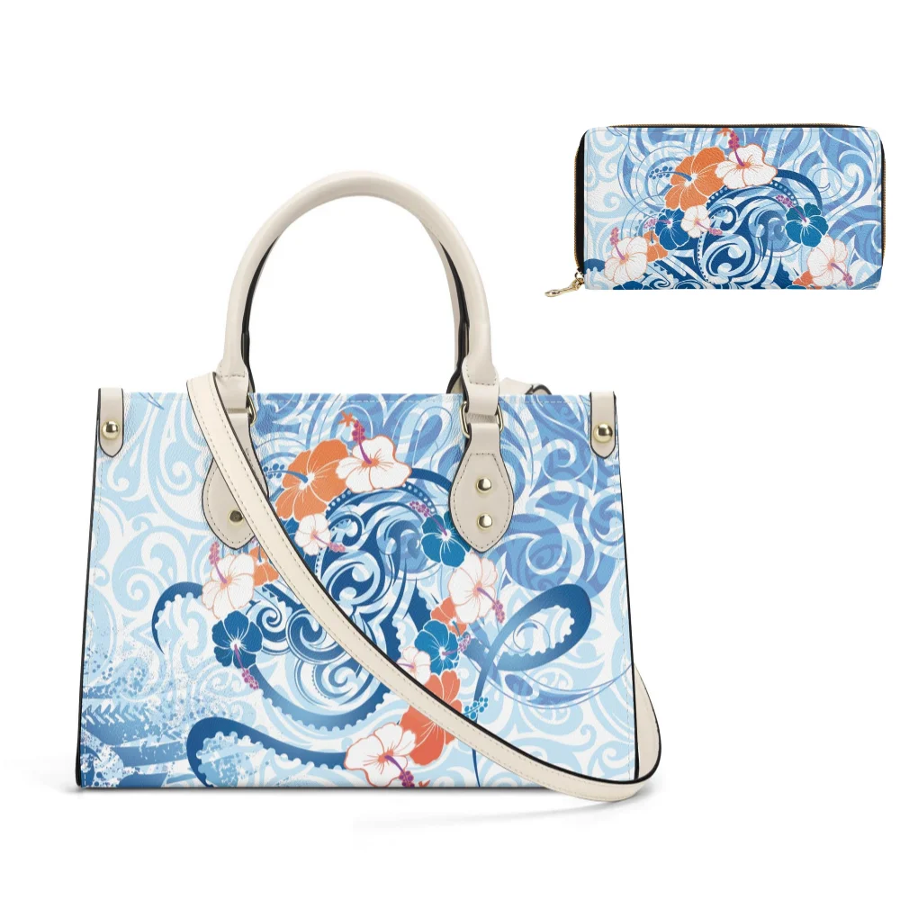 Samoa Flower Print Blue Lady Pu Handbag Custom Polynesian Ethnic Features Shoulder Bag Large Capacity Crossbody Purse
Samoa Flower Print Blue Lady Pu Handbag Custom Polynesian Ethnic Features Shoulder Bag Large Capacity Crossbody Purse