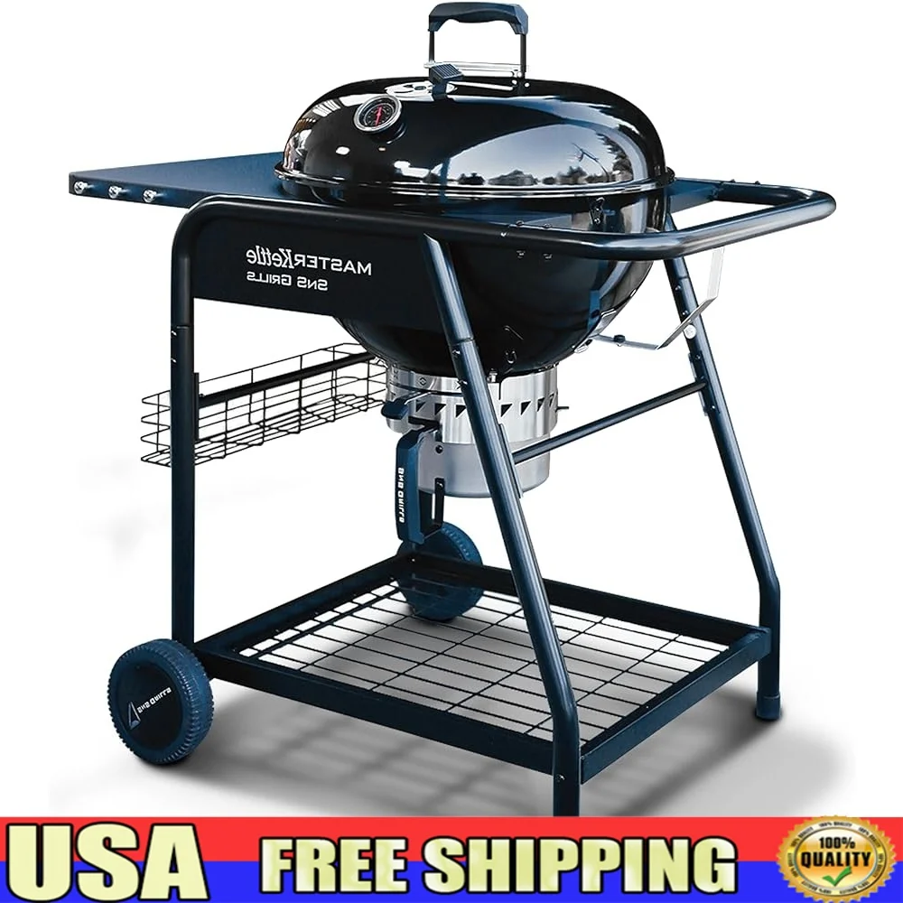 Charcoal Grill and Smoker with Two-Zone Cooking Easy Spin Grate Built-In Thermometer Tool Holder Ash Removal System BBQ
Charcoal Grill and Smoker with Two-Zone Cooking Easy Spin Grate Built-In Thermometer Tool Holder Ash Removal System BBQ