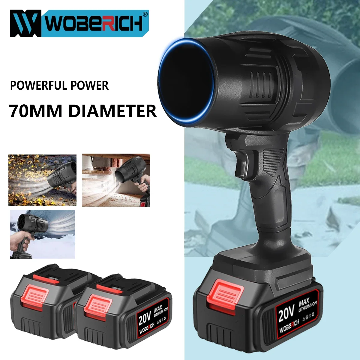 WOBERICH Turbo Fan Lithium violent leaf blowing water blowing high power hair dryer Mini Turbo Jet Fan Handheld
WOBERICH Turbo Fan Lithium violent leaf blowing water blowing high power hair dryer Mini Turbo Jet Fan Handheld