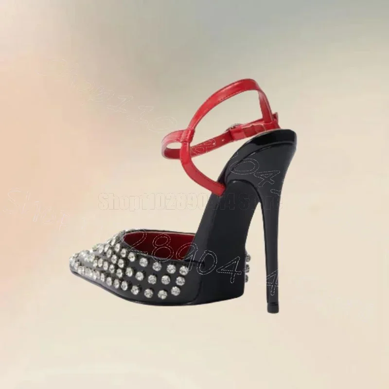 Black Crystal Pointed Toe Patent Leather Pumps Buckle Strap Women Shoes Thin High Heels Party Banquet 2026 Zapatos Para Mujere
Black Crystal Pointed Toe Patent Leather Pumps Buckle Strap Women Shoes Thin High Heels Party Banquet 2026 Zapatos Para Mujere