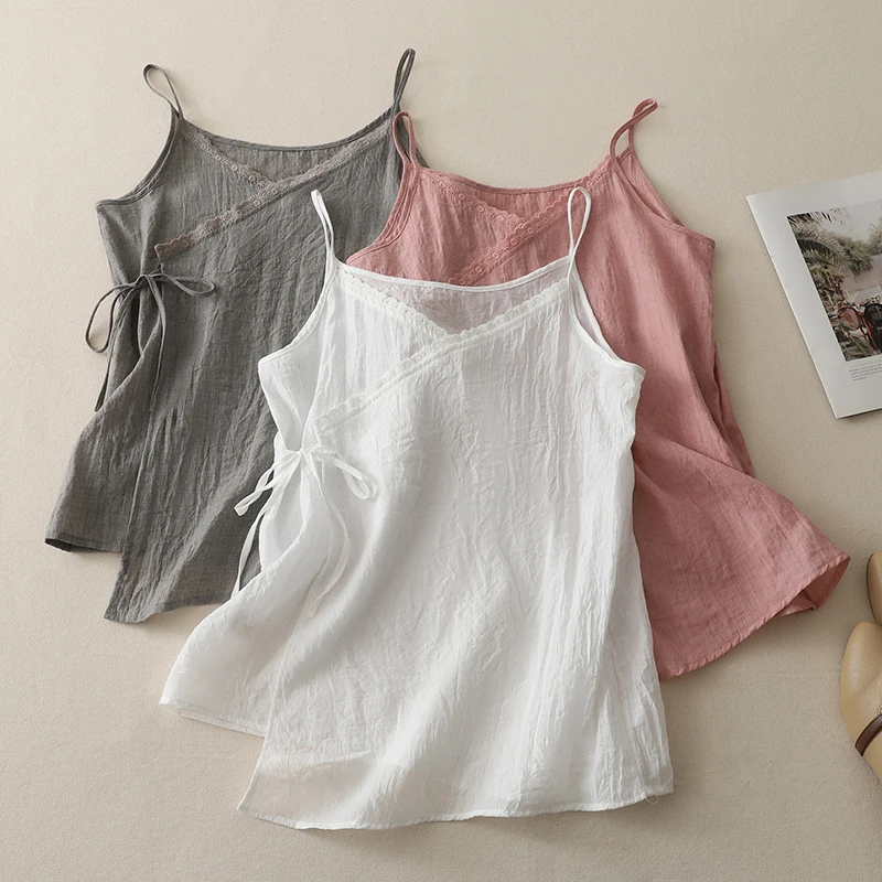Свободный женский жилет с кружевной отделкой, летний хлопковый льняной жилет с перекрестной передней частью, верхняя одежда с поясом, верхняя одежда, майка для поездок на работу, обычный...
Свободный женский жилет с кружевной отделкой, летний хлопковый льняной жилет с перекрестной передней частью, верхняя одежда с поясом, верхняя одежда, майка для поездок на работу, обычный...
