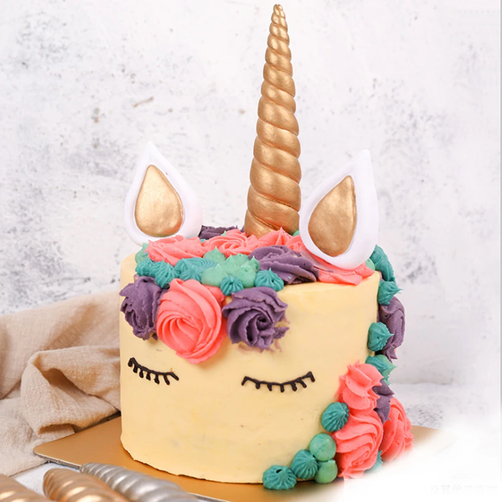 3Pcs Gold Unicorn Birthday Cake Decoration Set Polymer Clay Includes Two Ears Ideal for Baby Shower Wedding Birthday
3Pcs Gold Unicorn Birthday Cake Decoration Set Polymer Clay Includes Two Ears Ideal for Baby Shower Wedding Birthday