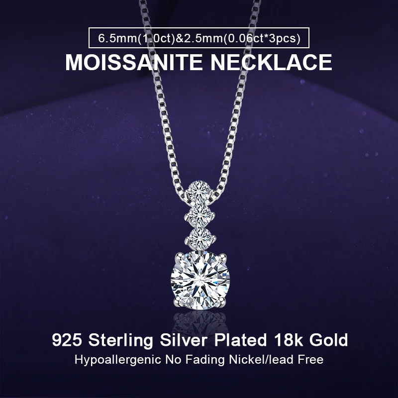 IOGOU 6.5mm&2.5mm All D Moissanite diamond Round Pendant Real 925 Silver Necklace Luxury Elegant Wedding Party Jewelry for Women
IOGOU 6.5mm&2.5mm All D Moissanite diamond Round Pendant Real 925 Silver Necklace Luxury Elegant Wedding Party Jewelry for Women