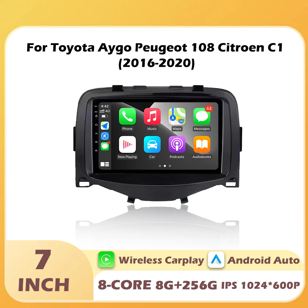 GPS-навигация 7 дюймов, Android Auto, беспроводной Carplay для Toyota Aygo, Peugeot 108, Citroen C1 2016-2020, Bluetooth, DSP, стерео, DVR, BT
GPS-навигация 7 дюймов, Android Auto, беспроводной Carplay для Toyota Aygo, Peugeot 108, Citroen C1 2016-2020, Bluetooth, DSP, стерео, DVR, BT