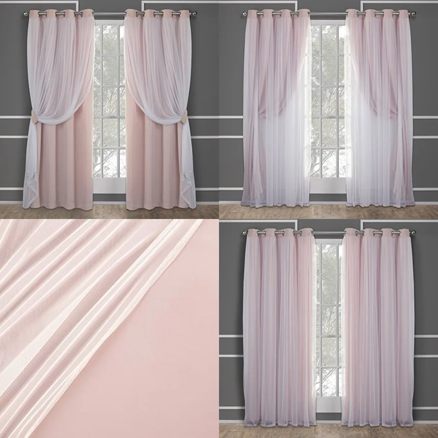 Talia Double Layer Indoor Curtains, Sheer and Room Darkening Blackout, Grommet Top, Energy Efficient, 2-Pack Set, 52x84
Talia Double Layer Indoor Curtains, Sheer and Room Darkening Blackout, Grommet Top, Energy Efficient, 2-Pack Set, 52x84