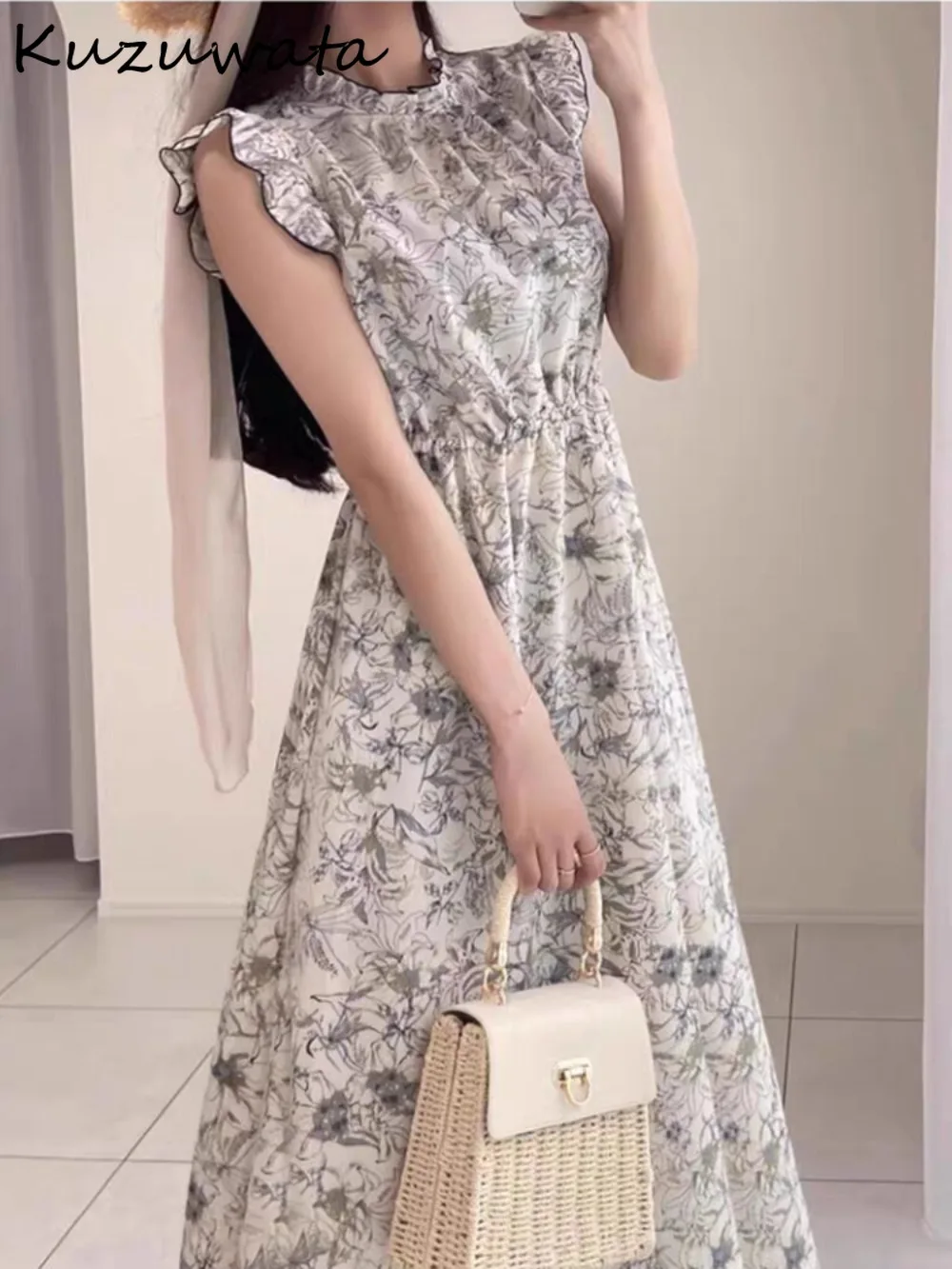 Kuzuwata Chinese Style Chiffon Sweet Dress Stand Collar Loose Waist Flying Sleeve Pullover Robe Japan French Slim Fresh Mujer
Kuzuwata Chinese Style Chiffon Sweet Dress Stand Collar Loose Waist Flying Sleeve Pullover Robe Japan French Slim Fresh Mujer
