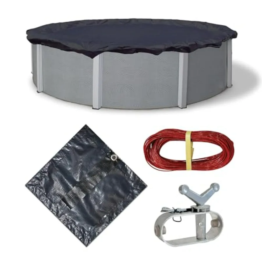 Above Ground Pool Winter Cover for 28-ft Round Pool, Heavy-Duty Polyethylene, Black, UV-Resistant and Tear-Proof
Above Ground Pool Winter Cover for 28-ft Round Pool, Heavy-Duty Polyethylene, Black, UV-Resistant and Tear-Proof