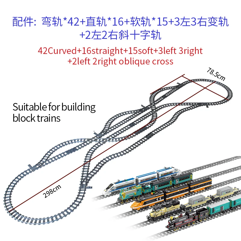 DIY Train Railway Track model sets straight curve rail assembled MOC building blocks Construction boys girl toys Children's gift
DIY Train Railway Track model sets straight curve rail assembled MOC building blocks Construction boys girl toys Children's gift