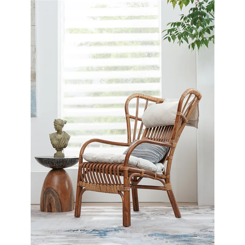 Household single chair courtyard natural real rattan balcony leisure chair retro
Household single chair courtyard natural real rattan balcony leisure chair retro