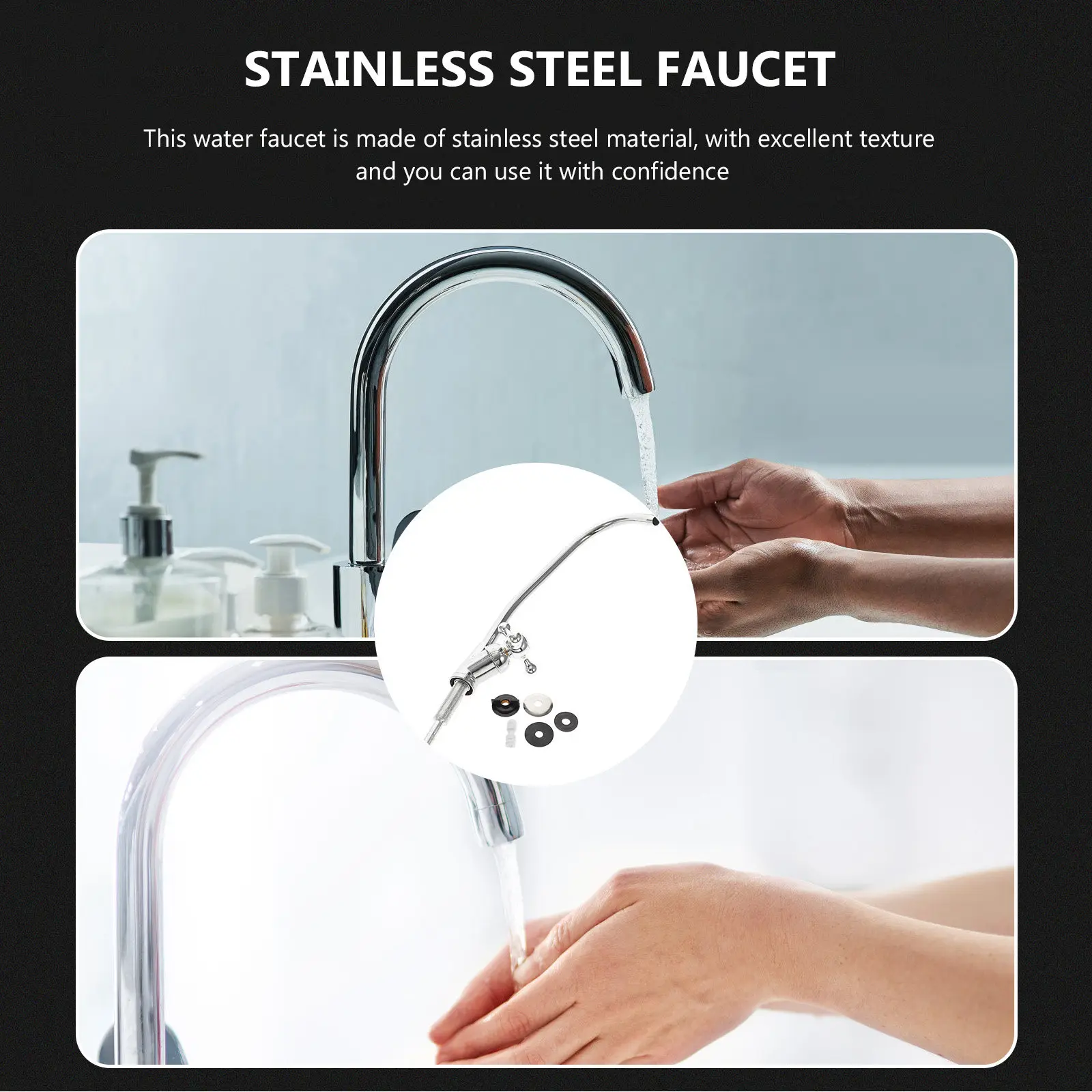 Stainless Steel Faucet For Kitchen Sink Drinking Water Tap 360 Degree Rotation Leak Proof Filtered Water Spigot
Stainless Steel Faucet For Kitchen Sink Drinking Water Tap 360 Degree Rotation Leak Proof Filtered Water Spigot