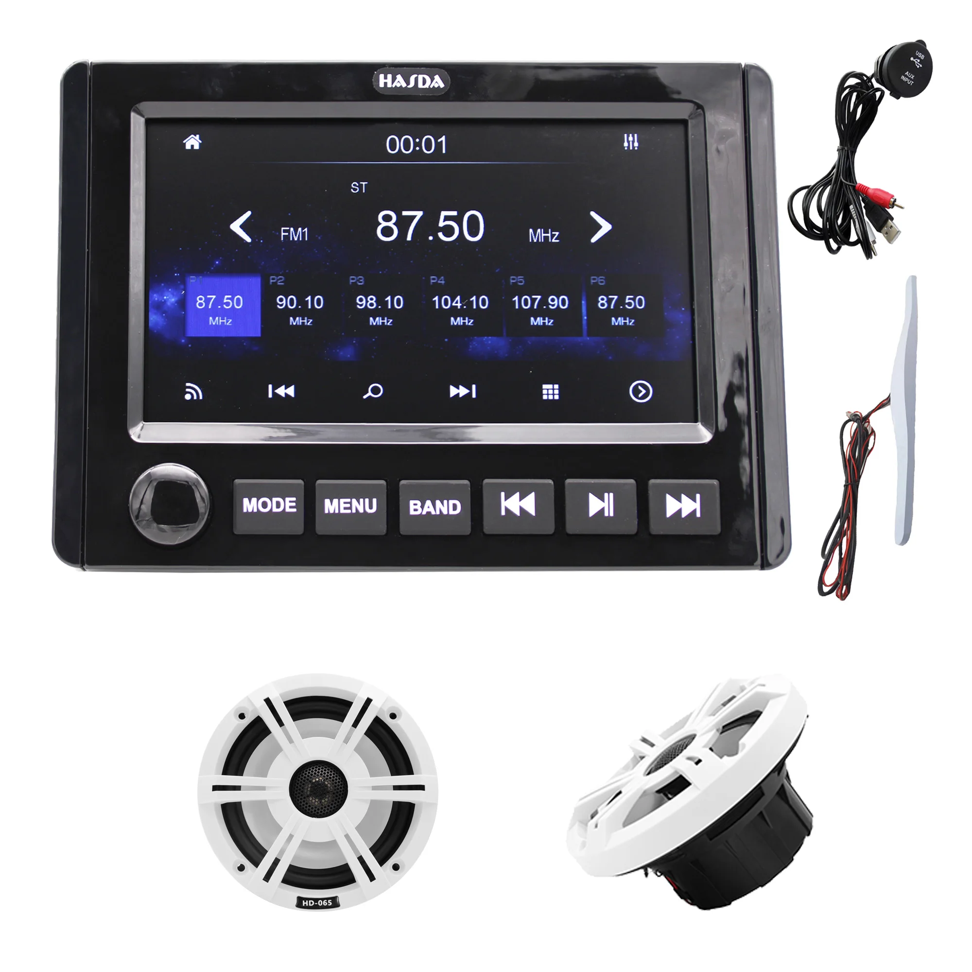 HASDA Водонепроницаемые морские 6,5-дюймовые колонки H-065W * 2 + Bluetooth MP3-радиоплеер H-305 + USB-кабель даты + костюм антенны
HASDA Водонепроницаемые морские 6,5-дюймовые колонки H-065W * 2 + Bluetooth MP3-радиоплеер H-305 + USB-кабель даты + костюм антенны