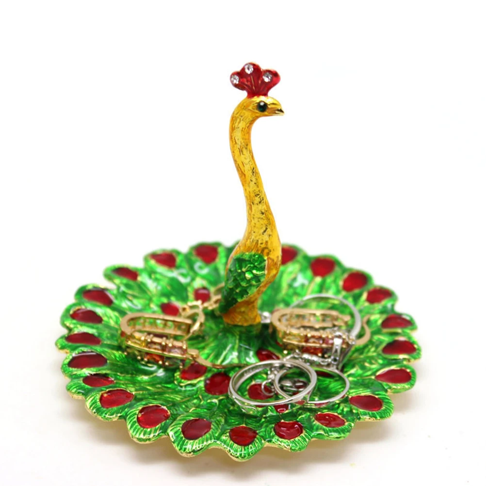 Peacock Ring Zinc Alloy Jewelry Tray ganizer Trinket Ring Holder Dish Storage Display Home Use Gifts
Peacock Ring Zinc Alloy Jewelry Tray ganizer Trinket Ring Holder Dish Storage Display Home Use Gifts