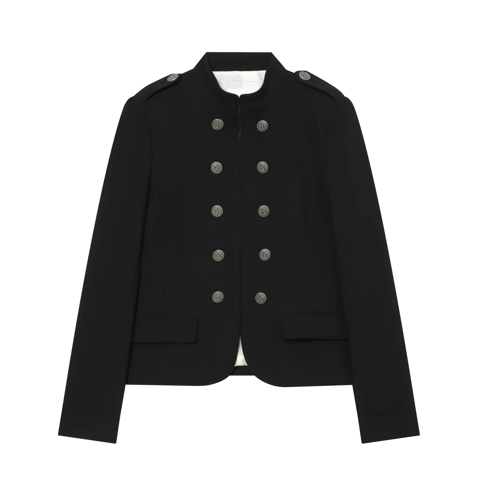 2026 summer new women's style long sleeved stand collar Napoleon padded shoulder slim fit jacket
2026 summer new women's style long sleeved stand collar Napoleon padded shoulder slim fit jacket