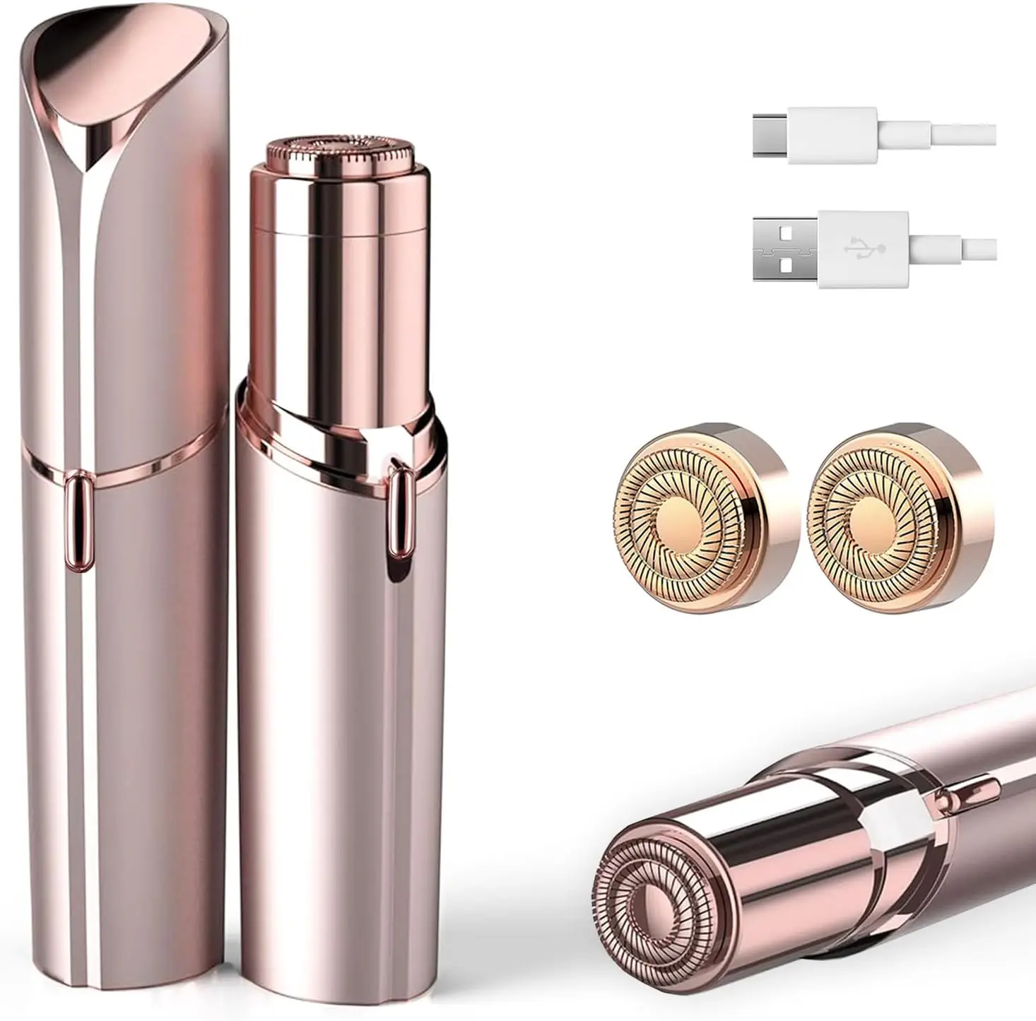 Безболезненный прибор для удаления волос на лице для женщин, перезаряжаемый через USB, с 2 золотыми насадками
Безболезненный прибор для удаления волос на лице для женщин, перезаряжаемый через USB, с 2 золотыми насадками