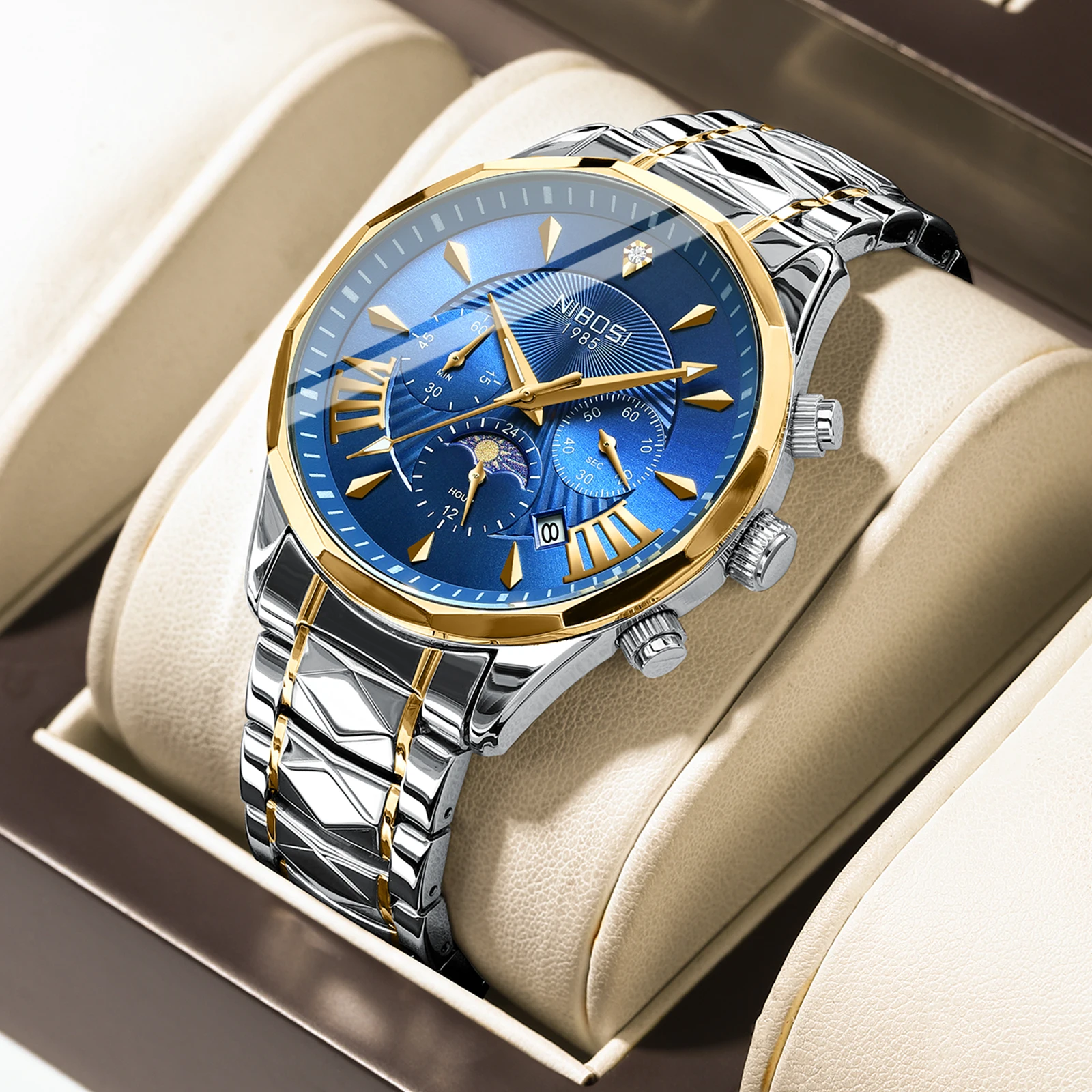 NIBOSI Fashion Men's Quartz Watch Stainless Steel Waterproof Luminous Man Watch Chronograph Date Multifunction Watches For Men
NIBOSI Fashion Men's Quartz Watch Stainless Steel Waterproof Luminous Man Watch Chronograph Date Multifunction Watches For Men