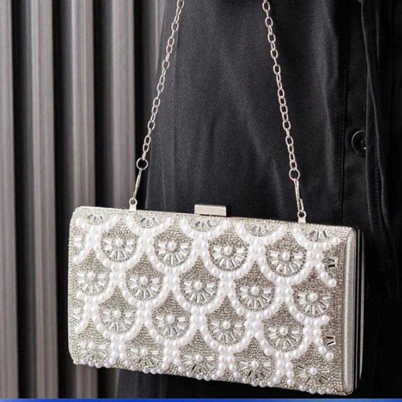 Fashion Pearl Beaded Square Bag Glitter Shiny Diamonds Evening Bag Women Handbag Wedding Party Clutch Purse Female Crossbody Bag
Fashion Pearl Beaded Square Bag Glitter Shiny Diamonds Evening Bag Women Handbag Wedding Party Clutch Purse Female Crossbody Bag