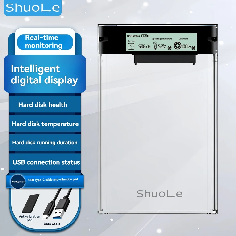 Модернизированный чехол для внешнего жесткого диска ShuoLe USB3.2, 5 Гбит/с, 2,5-дюймовый чехол для жесткого диска
Модернизированный чехол для внешнего жесткого диска ShuoLe USB3.2, 5 Гбит/с, 2,5-дюймовый чехол для жесткого диска