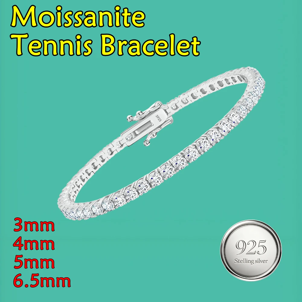 Moissanite Tennis Bracelet Luxury Anniversary Wedding Bridal Gift for Wife 0.1-1.0ct D Color VVS1 S925 Sterling Silver Jewelry
Moissanite Tennis Bracelet Luxury Anniversary Wedding Bridal Gift for Wife 0.1-1.0ct D Color VVS1 S925 Sterling Silver Jewelry