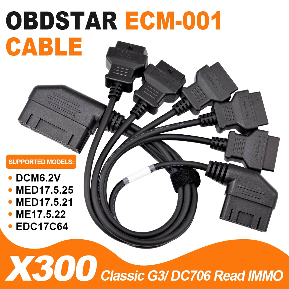 OBDSTAR ECM-001 Cable Read IMMO Data ECU Flasher for DCM6.2V MED17.5.25 MED17.5.21 ME17.5.22 EDC17C64 for X300 Classic G3/ DC706
OBDSTAR ECM-001 Cable Read IMMO Data ECU Flasher for DCM6.2V MED17.5.25 MED17.5.21 ME17.5.22 EDC17C64 for X300 Classic G3/ DC706