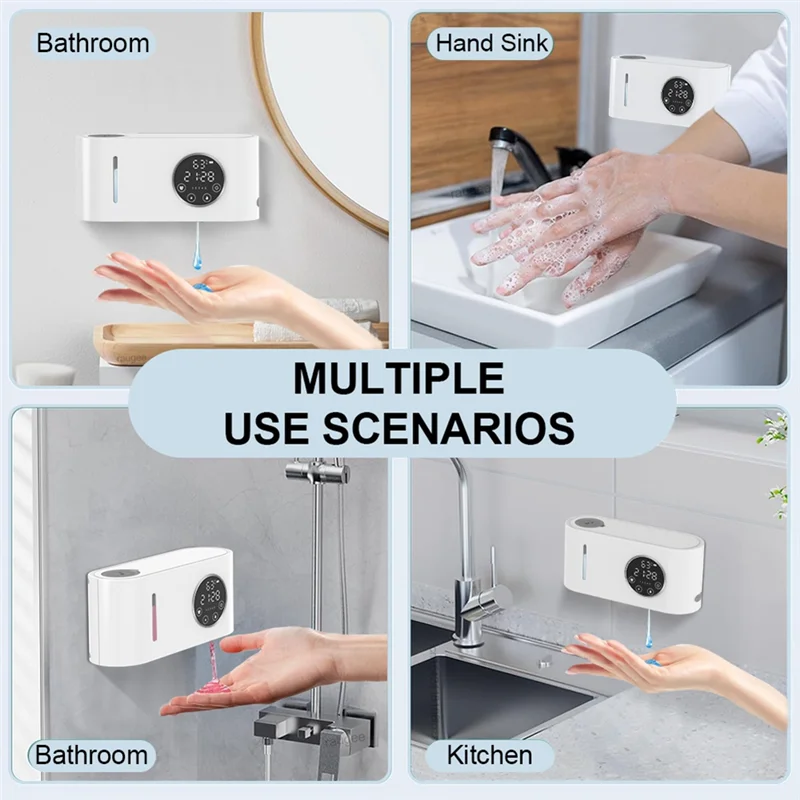 Automatic Soap Dispenser Wall-Mounted Non-Contact Sensor Soap Dispenser (With LED Screen) Hand Wash Foam Soap Dispenser
Automatic Soap Dispenser Wall-Mounted Non-Contact Sensor Soap Dispenser (With LED Screen) Hand Wash Foam Soap Dispenser
