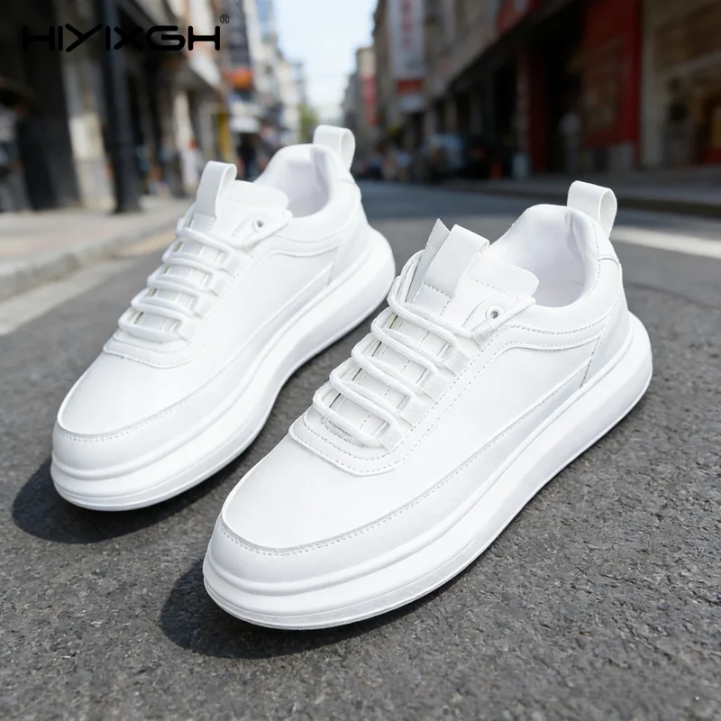 Korean Style Men's White Low Top Sneakers Mesh Breathable Light Casual Round Toe Thick Sole Skateboard Tennis Sports Shoes
Korean Style Men's White Low Top Sneakers Mesh Breathable Light Casual Round Toe Thick Sole Skateboard Tennis Sports Shoes