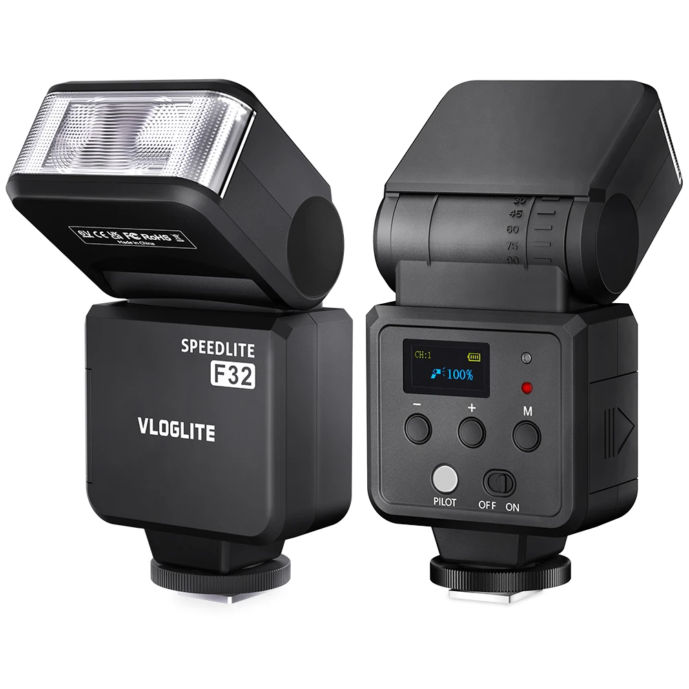 VLOGLITE F32 Mini Rechargeable Camera Flash Light Speedlite for Fuji/Sony/Nikon/Canon Digital Film DSLR Cameras
VLOGLITE F32 Mini Rechargeable Camera Flash Light Speedlite for Fuji/Sony/Nikon/Canon Digital Film DSLR Cameras