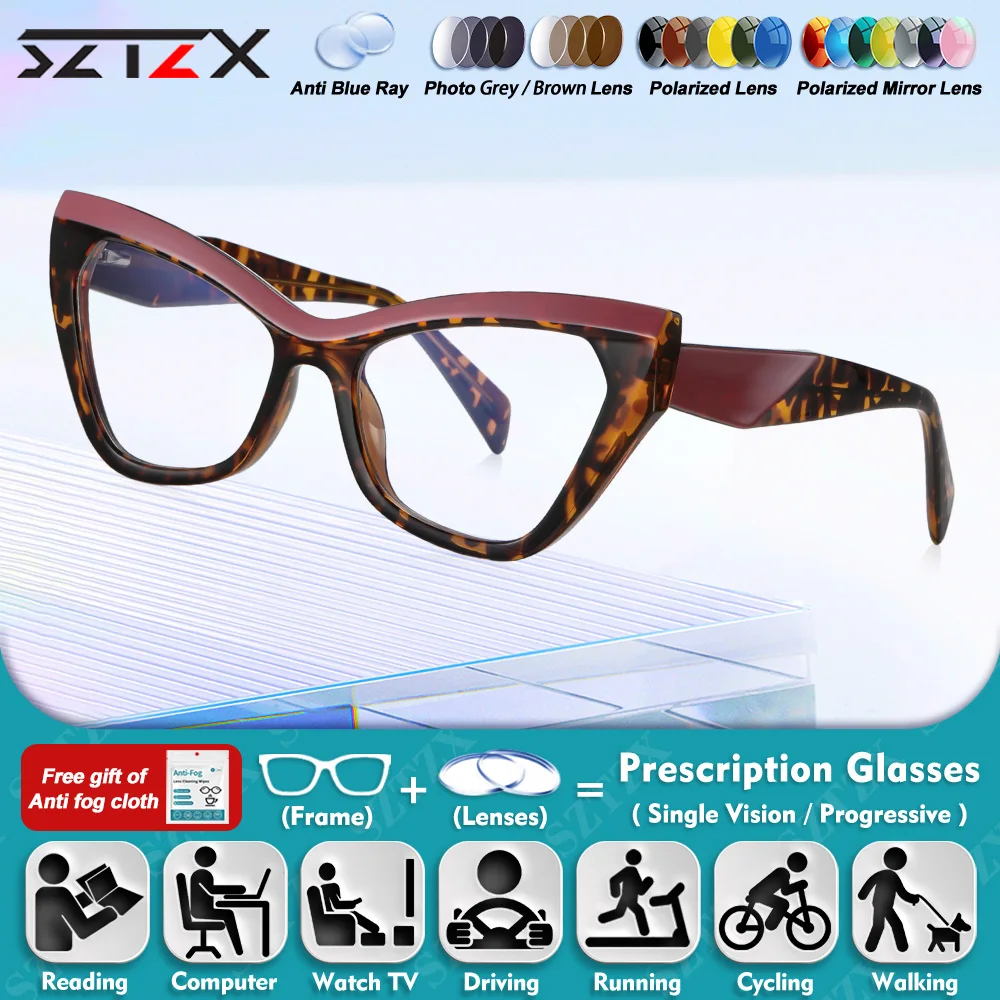 SZTZX Simple Fashion Cat Eye Frame Progressive Prescription Reading Glasses Women Anti Blue Ray Polygonal Myopia Optical Eyeware
SZTZX Simple Fashion Cat Eye Frame Progressive Prescription Reading Glasses Women Anti Blue Ray Polygonal Myopia Optical Eyeware