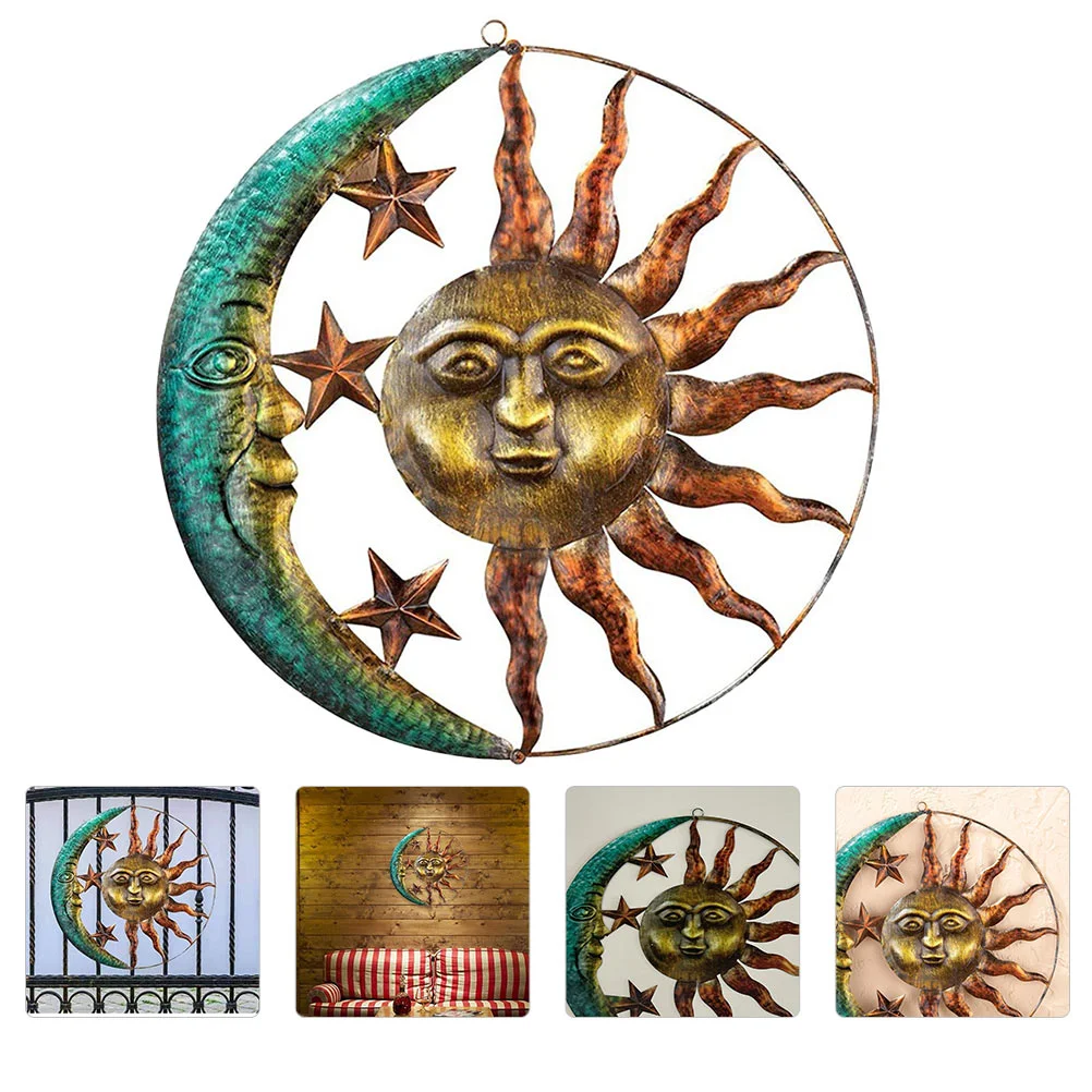Sun Moon Wall Hanging Ornament Adornment Pendant Metal Background Wrought Iron Decor
Sun Moon Wall Hanging Ornament Adornment Pendant Metal Background Wrought Iron Decor