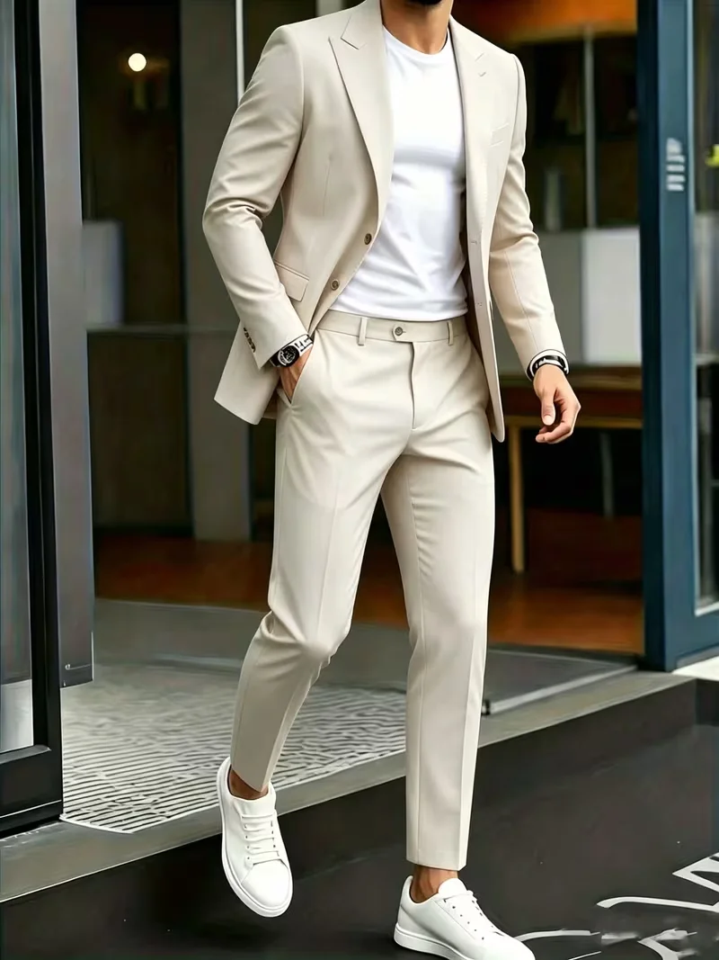 Men's Apricot Premium Gentleman Suit 2Pcs Trendy Commute All-match Elegant Social Casual Formal Costume
Men's Apricot Premium Gentleman Suit 2Pcs Trendy Commute All-match Elegant Social Casual Formal Costume