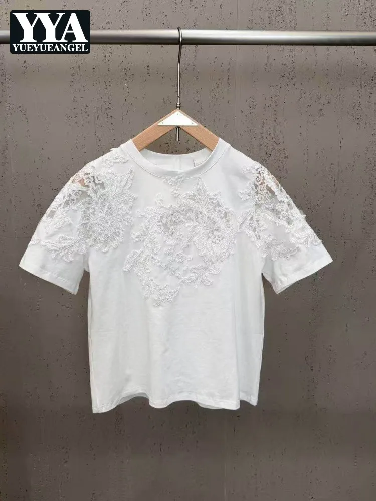 New 2026 Summer Women Casual T Shirts Short Sleeve Spliced Lace Embroidery Solid Color Ladies Fashion O Neck Pullover Tees Tops
New 2026 Summer Women Casual T Shirts Short Sleeve Spliced Lace Embroidery Solid Color Ladies Fashion O Neck Pullover Tees Tops