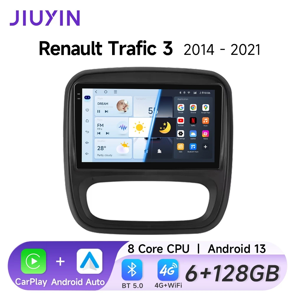 JIUYIN Android 13 AI Voice Android Auto Radio For Renault Trafic 3 2014/2015-2021 Carplay Car Multimedia GPS 2 din Autoradio
JIUYIN Android 13 AI Voice Android Auto Radio For Renault Trafic 3 2014/2015-2021 Carplay Car Multimedia GPS 2 din Autoradio