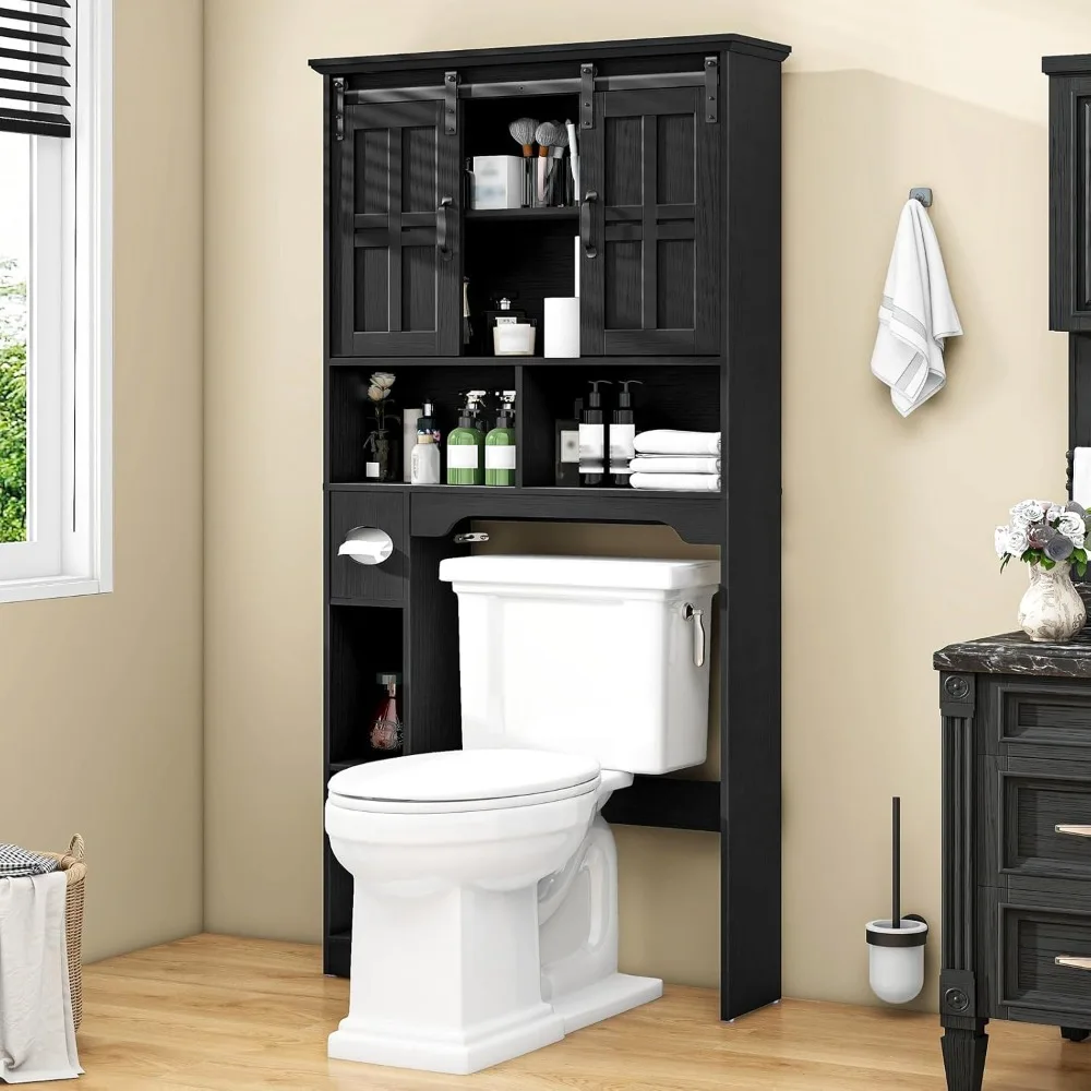 Farmhouse Over The Toilet Cabinet with Sliding Doors, Home Space-Saving Toilet Rack with Toilet Paper Holder Stand, Customized
Farmhouse Over The Toilet Cabinet with Sliding Doors, Home Space-Saving Toilet Rack with Toilet Paper Holder Stand, Customized