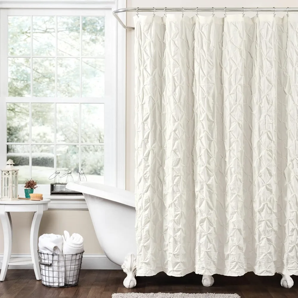 Shower Curtain, 72" W x 72" L,Luxe Pintuck Embellishment - Chic Textured Design - Traditional Farmhouse Bathroom Decor
Shower Curtain, 72" W x 72" L,Luxe Pintuck Embellishment - Chic Textured Design - Traditional Farmhouse Bathroom Decor