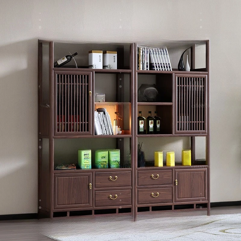 Solid wood new Chinese style Duobao Pavilion tea display cabinet storage shelf black walnut bookshelf
Solid wood new Chinese style Duobao Pavilion tea display cabinet storage shelf black walnut bookshelf