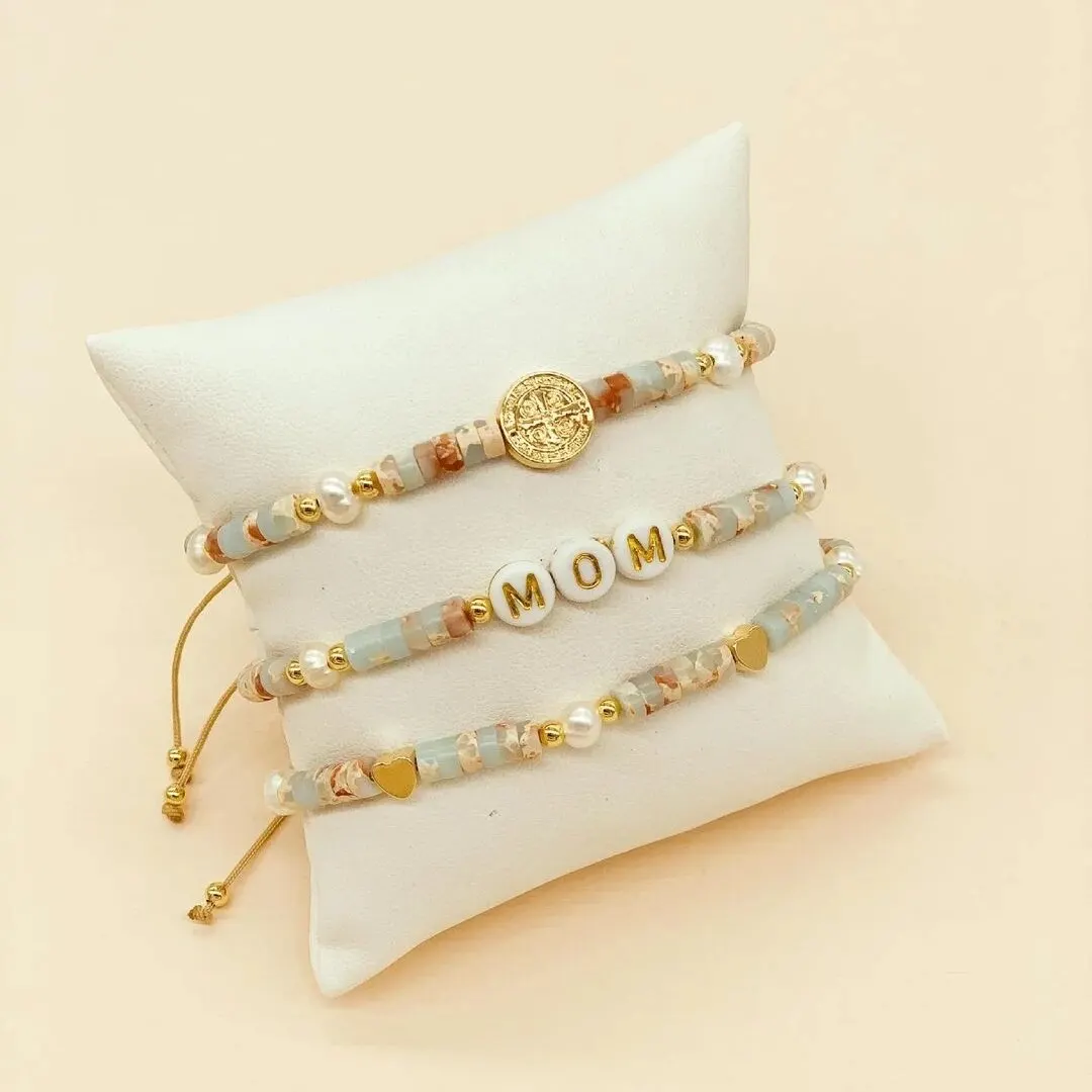 KKBEAD Adjustable Rope Bracelet for Women Natural Stone Pearl Bracelets MOM Letter Pulseras Jewelry Mother's Day Gift
KKBEAD Adjustable Rope Bracelet for Women Natural Stone Pearl Bracelets MOM Letter Pulseras Jewelry Mother's Day Gift