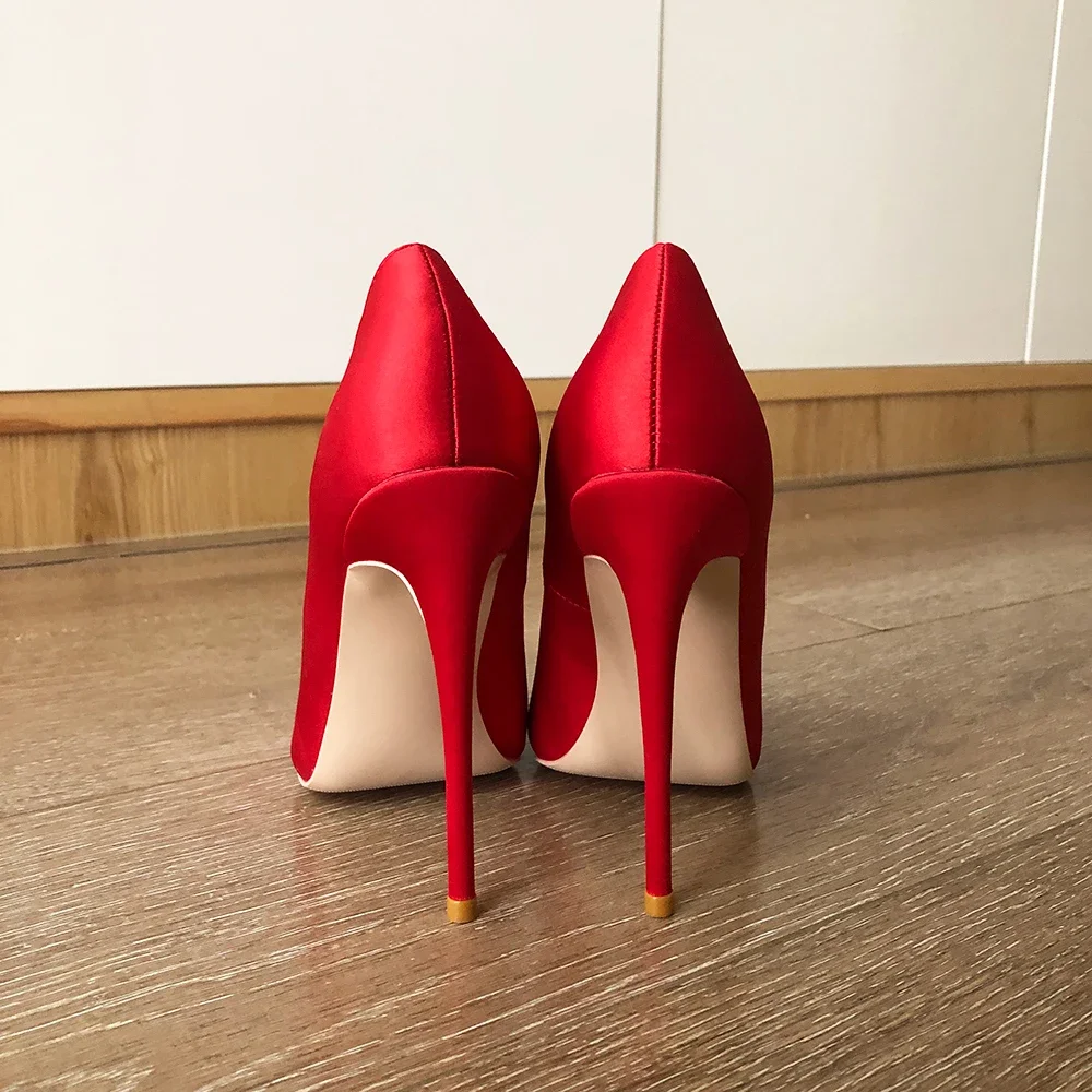Veowalk Super 12cm High Heels Sexy Crystal Women Red Satin Pointed Toe Stiletto Pumps Wedding Bridal Shoes for Party Celebrity
Veowalk Super 12cm High Heels Sexy Crystal Women Red Satin Pointed Toe Stiletto Pumps Wedding Bridal Shoes for Party Celebrity