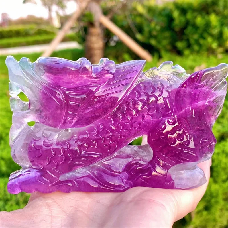 Natural Purple Fluorite Chinese Dragon Crystal Carving Healing Fashion New Year Home Decoration Healthy Birthday Gift 1pcs
Natural Purple Fluorite Chinese Dragon Crystal Carving Healing Fashion New Year Home Decoration Healthy Birthday Gift 1pcs