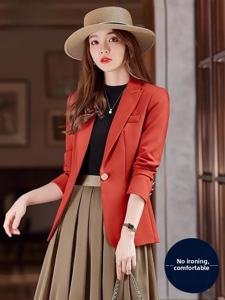 Orange Red Small Suit Jacket Women's Spring Autumn New 2026 High-End Professional Clothing Popular This Year Suit Set
Orange Red Small Suit Jacket Women's Spring Autumn New 2026 High-End Professional Clothing Popular This Year Suit Set