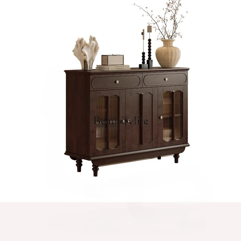 American solid wood dining side cabinet French retro storage living room wall high side cabinet
American solid wood dining side cabinet French retro storage living room wall high side cabinet