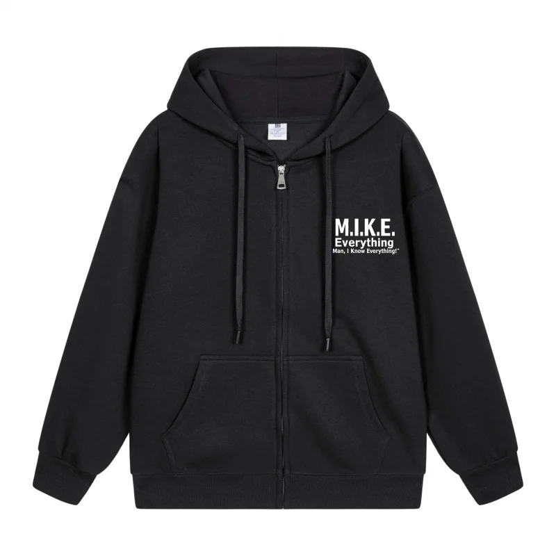 Men's Zip-Up Hoodie Black Hoodie With White Print 2025 New Style Casual Couples’ Style Casual and Loose
Men's Zip-Up Hoodie Black Hoodie With White Print 2025 New Style Casual Couples’ Style Casual and Loose
