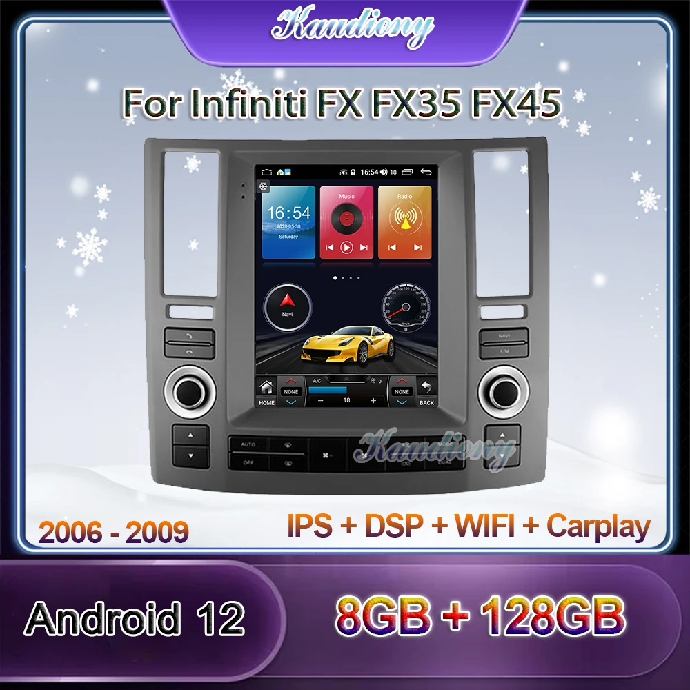 Автомагнитола Kaudiony в стиле Tesla Android 12 для Infiniti FX FX35 FX45 2006-2009, автомобильный мультимедийный плеер с GPS-навигацией, стерео
Автомагнитола Kaudiony в стиле Tesla Android 12 для Infiniti FX FX35 FX45 2006-2009, автомобильный мультимедийный плеер с GPS-навигацией, стерео
