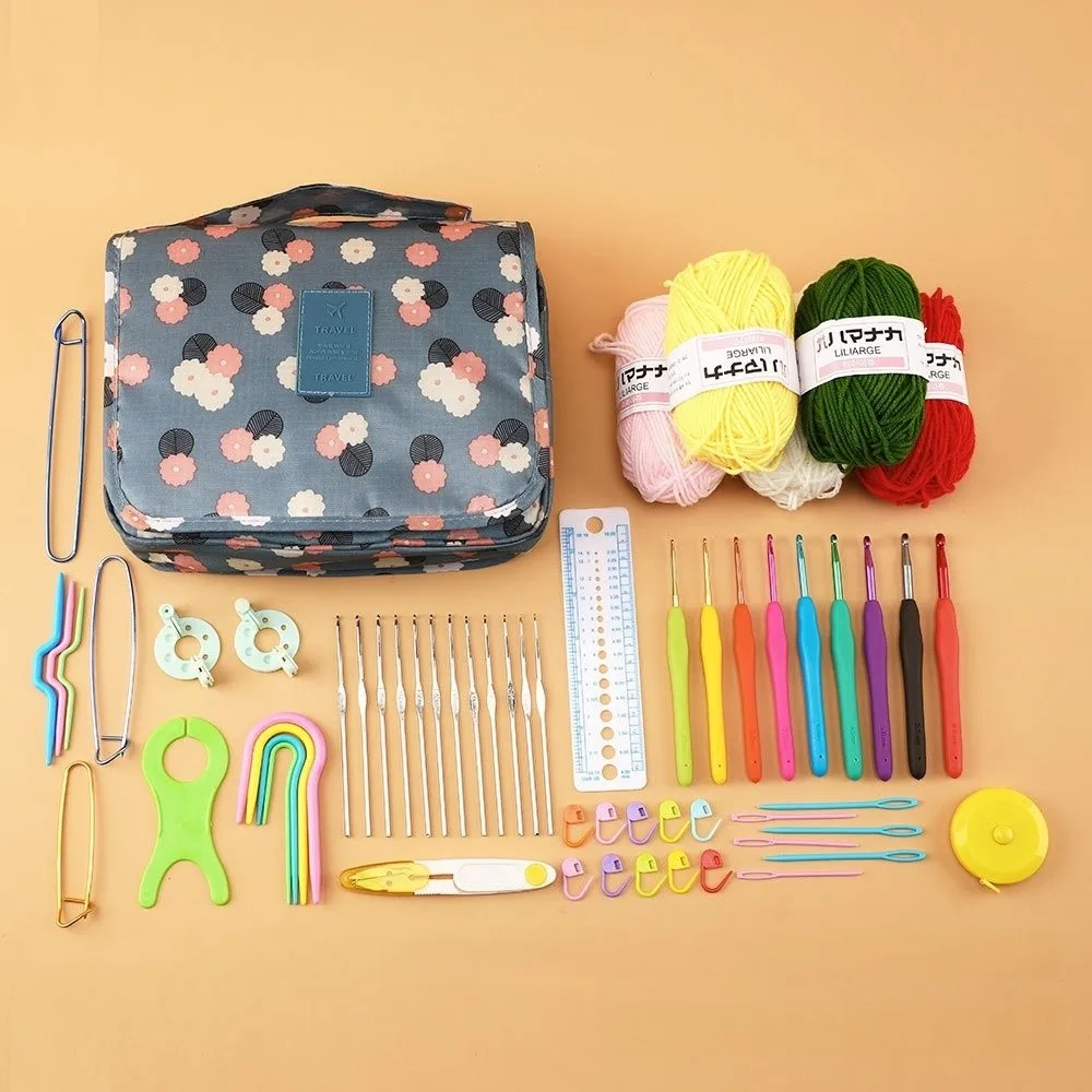 130pcs/set Weaving Accessories Complete Set Crochet Kit DIY 12 Rolls Yarn Knitting Crochet Hook Set with Storage Bag Multi-size
130pcs/set Weaving Accessories Complete Set Crochet Kit DIY 12 Rolls Yarn Knitting Crochet Hook Set with Storage Bag Multi-size