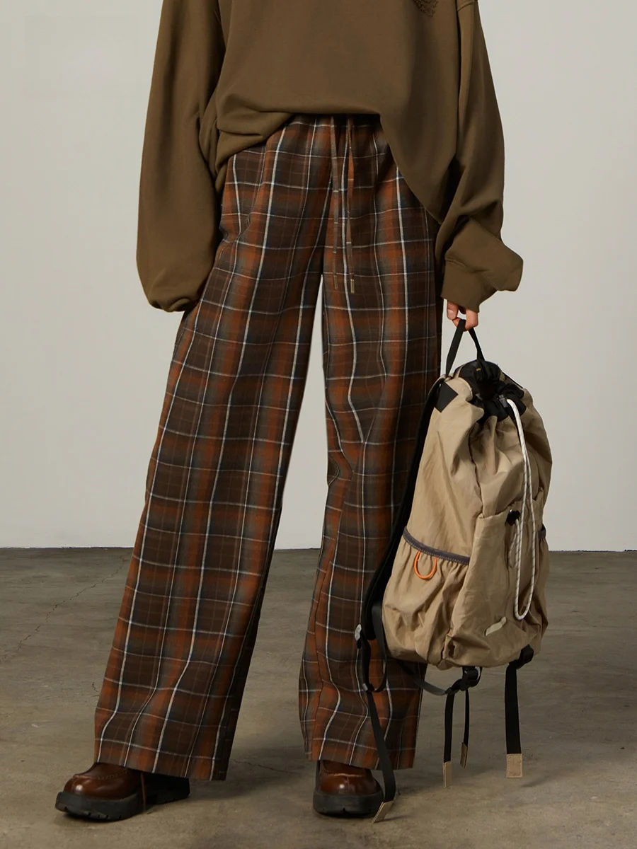 Bobbybecky Casual Pure Cotton Wide Leg Pants Elastic Waist Belted Loose Fit Plaid Patterned Ladies Trousers Autumn Season
Bobbybecky Casual Pure Cotton Wide Leg Pants Elastic Waist Belted Loose Fit Plaid Patterned Ladies Trousers Autumn Season