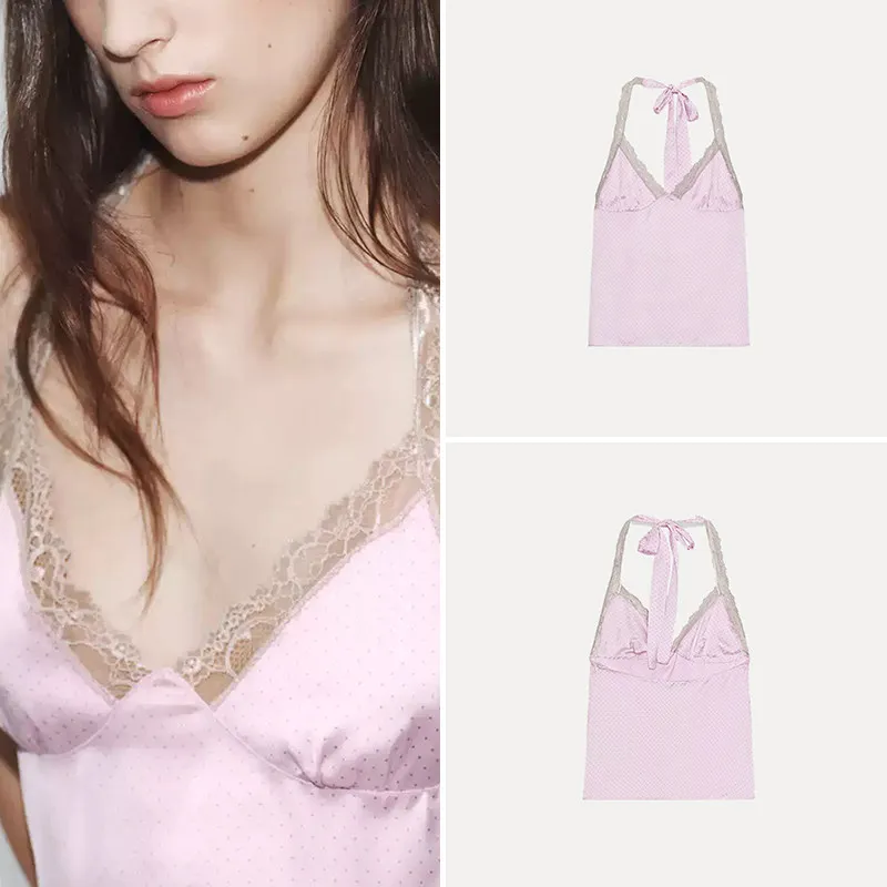 Fashionable Polka Dot Lace Neck Hanging Women's Top ZADATA Brand Summer 2026 Collection Individual Style V-neck Regular Length
Fashionable Polka Dot Lace Neck Hanging Women's Top ZADATA Brand Summer 2026 Collection Individual Style V-neck Regular Length