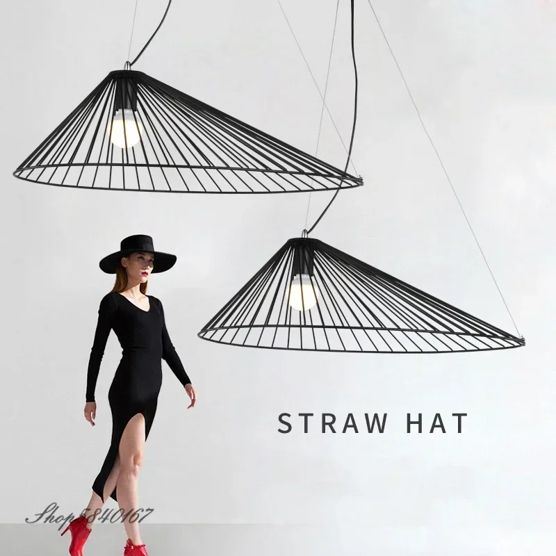 Nordic Postmodern Pendant Lights Iron Straw Hat Vertigo Suspension Dining Room Luminaire Steel Lamp for Living Room Decoration
Nordic Postmodern Pendant Lights Iron Straw Hat Vertigo Suspension Dining Room Luminaire Steel Lamp for Living Room Decoration